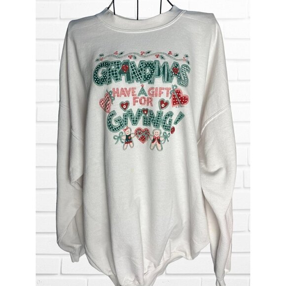 Vintage Gildans Crewneck Women's XXL Grandmas Gifting Gingerbread Christmas Xmas - Picture 1 of 10
